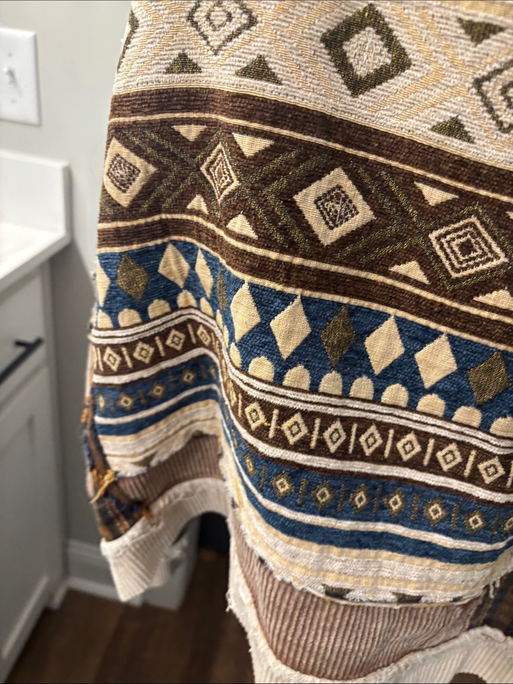 Boho Patchwork Corduroy Jacket - Brown Multi - Picture 9 of 11